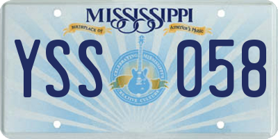 MS license plate YSS058
