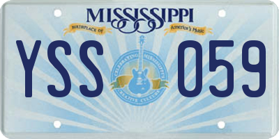 MS license plate YSS059