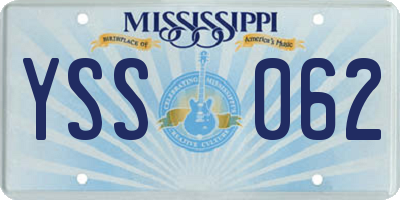 MS license plate YSS062
