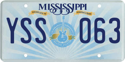 MS license plate YSS063