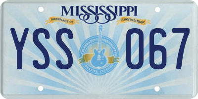 MS license plate YSS067