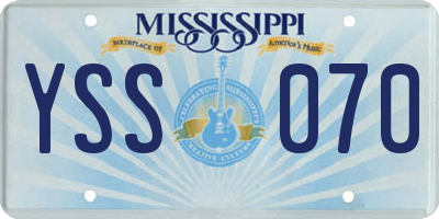 MS license plate YSS070