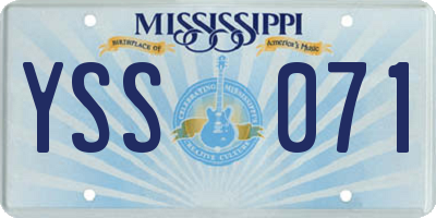 MS license plate YSS071