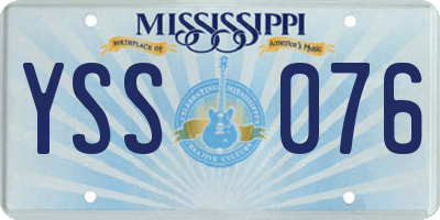 MS license plate YSS076