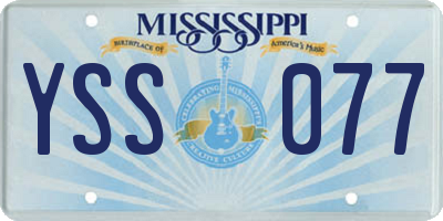 MS license plate YSS077