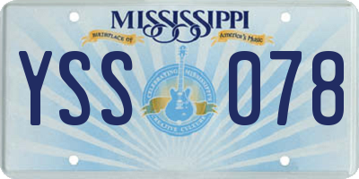 MS license plate YSS078