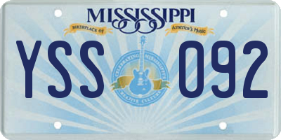 MS license plate YSS092