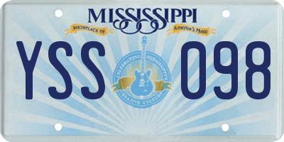 MS license plate YSS098