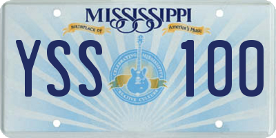MS license plate YSS100