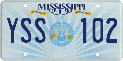 MS license plate YSS102