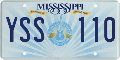 MS license plate YSS110