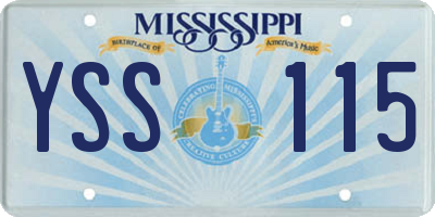 MS license plate YSS115