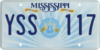 MS license plate YSS117