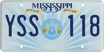 MS license plate YSS118