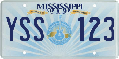 MS license plate YSS123