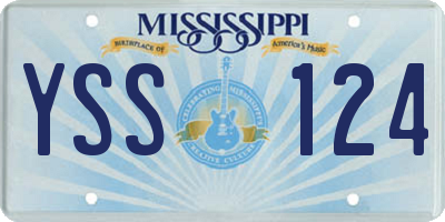 MS license plate YSS124