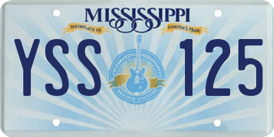 MS license plate YSS125