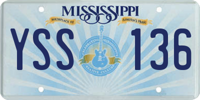 MS license plate YSS136
