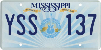 MS license plate YSS137