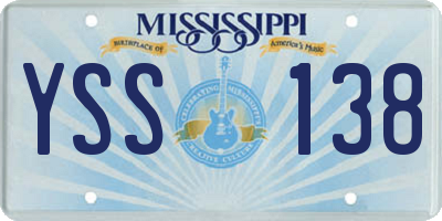 MS license plate YSS138
