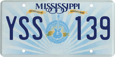 MS license plate YSS139