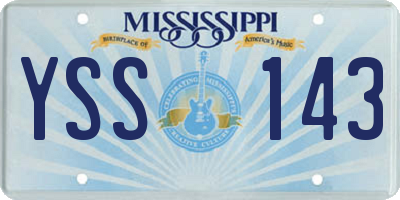 MS license plate YSS143