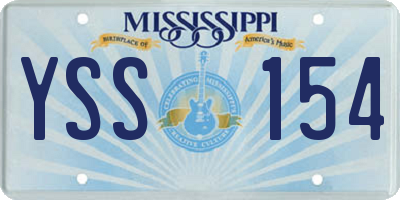 MS license plate YSS154