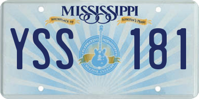 MS license plate YSS181