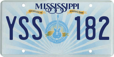 MS license plate YSS182