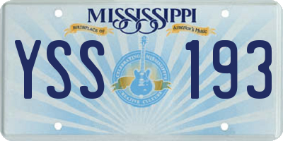 MS license plate YSS193