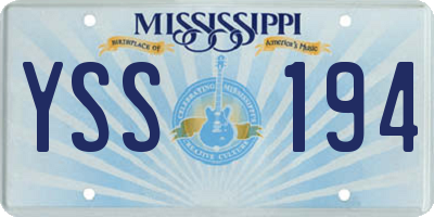 MS license plate YSS194