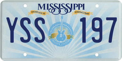 MS license plate YSS197
