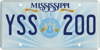 MS license plate YSS200