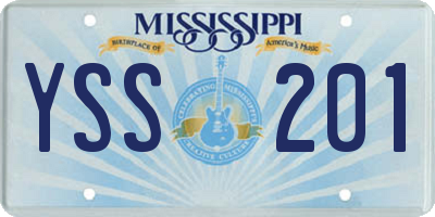 MS license plate YSS201