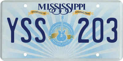 MS license plate YSS203