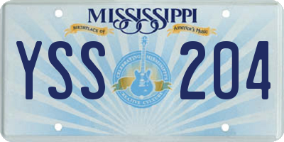 MS license plate YSS204