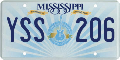 MS license plate YSS206