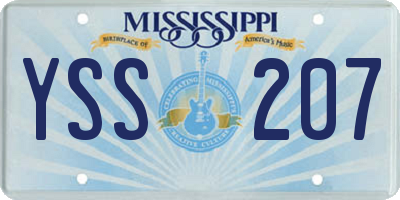 MS license plate YSS207