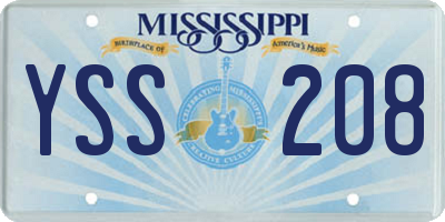 MS license plate YSS208