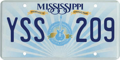 MS license plate YSS209