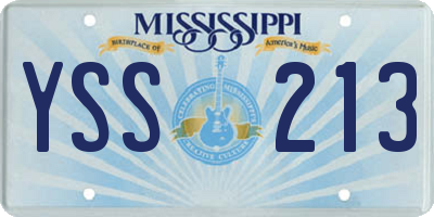 MS license plate YSS213