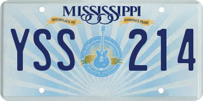 MS license plate YSS214