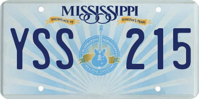 MS license plate YSS215
