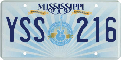 MS license plate YSS216