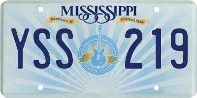 MS license plate YSS219