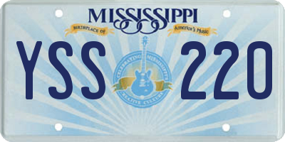 MS license plate YSS220