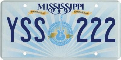MS license plate YSS222