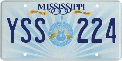 MS license plate YSS224