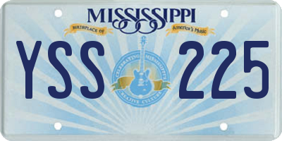 MS license plate YSS225