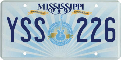 MS license plate YSS226